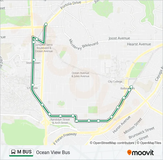 M BUS Bus Line Map