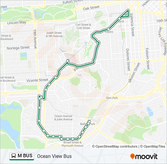 M BUS bus Line Map