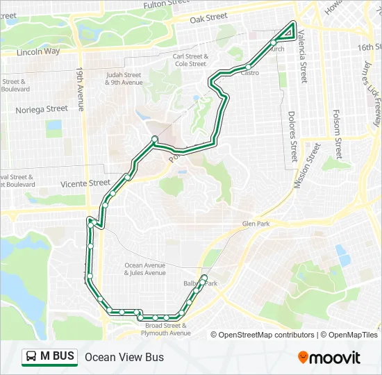 M BUS Bus Line Map