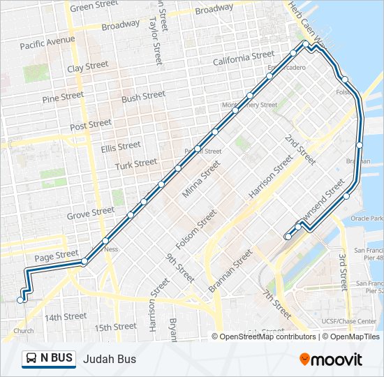 Mapa de N BUS de autobús