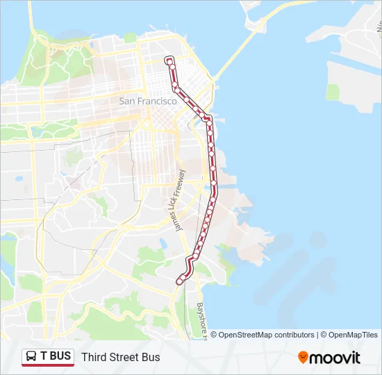 T BUS Bus Line Map