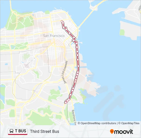 T BUS Bus Line Map