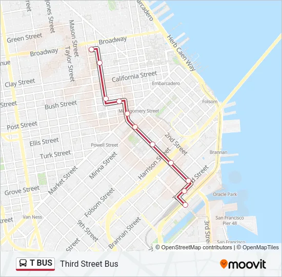 T BUS Bus Line Map