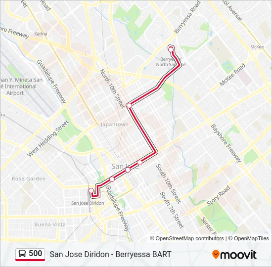 500 Bus Line Map