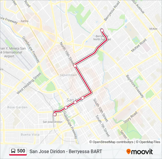 500 Bus Line Map