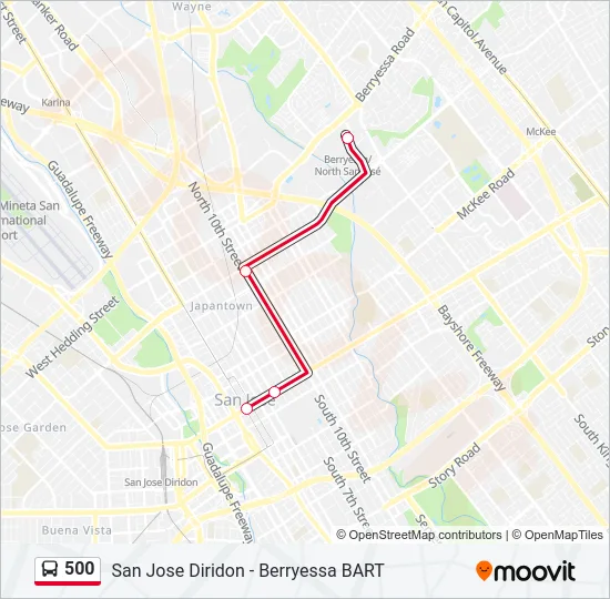 500 Bus Line Map