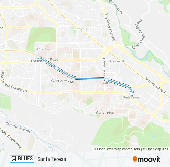 BLUES Bus Line Map