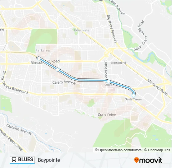 BLUES Bus Line Map