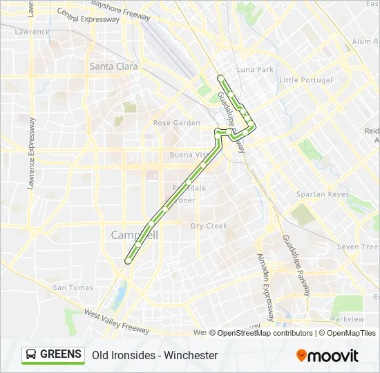 GREENS Bus Line Map
