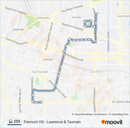 255 Bus Line Map