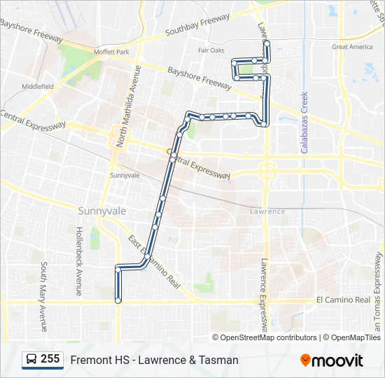 255 Bus Line Map