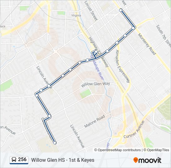 256 bus Line Map