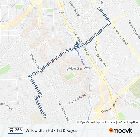 256 Bus Line Map