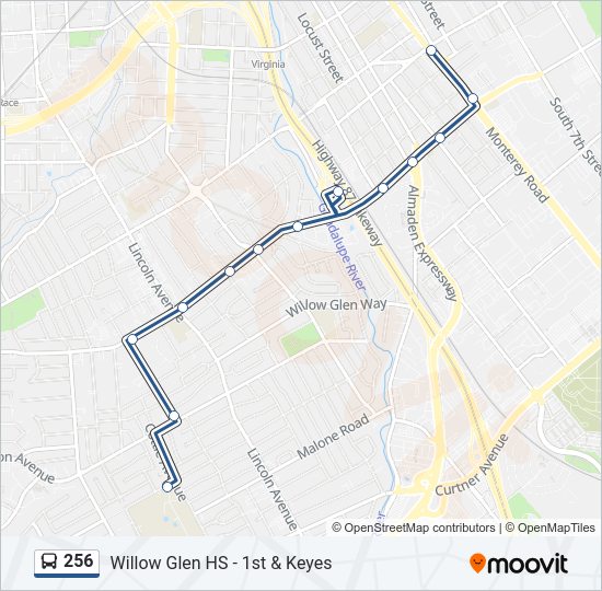 256 Bus Line Map