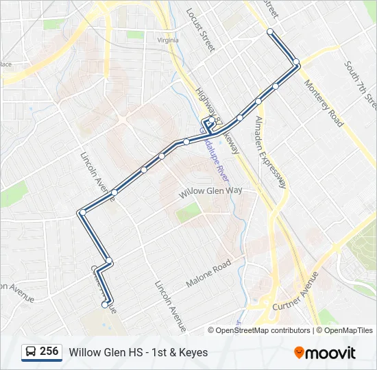 256 Bus Line Map