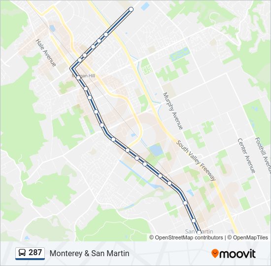 287 bus Line Map