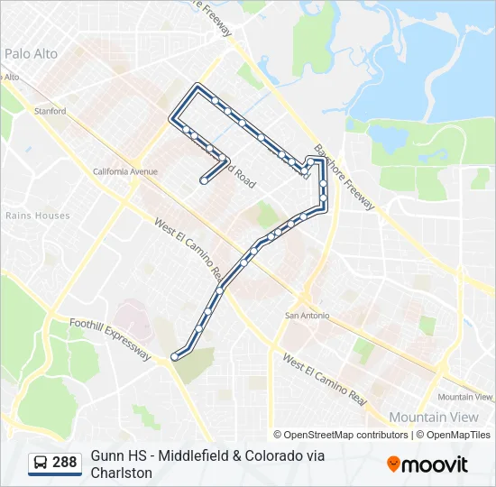 288 Bus Line Map