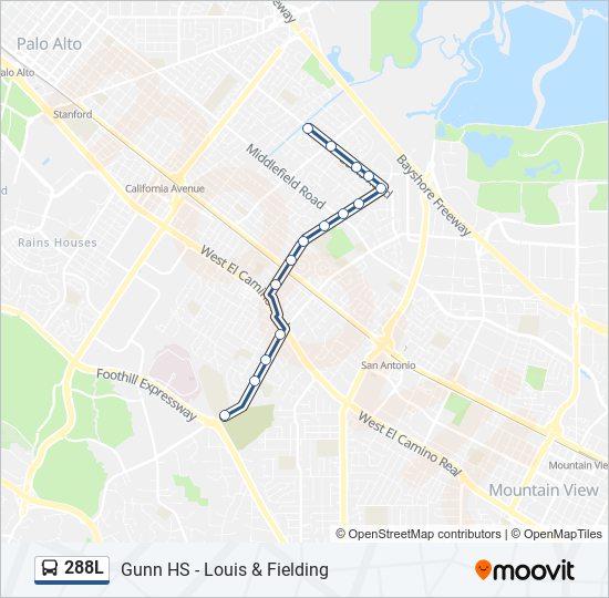 288l Route Schedules, Stops & Maps Gunn High School (Updated)