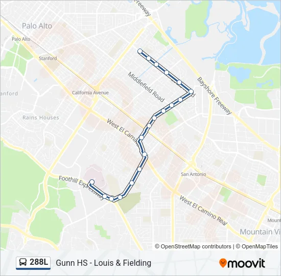288L Bus Line Map