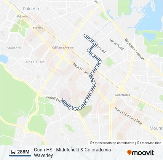 288M Bus Line Map
