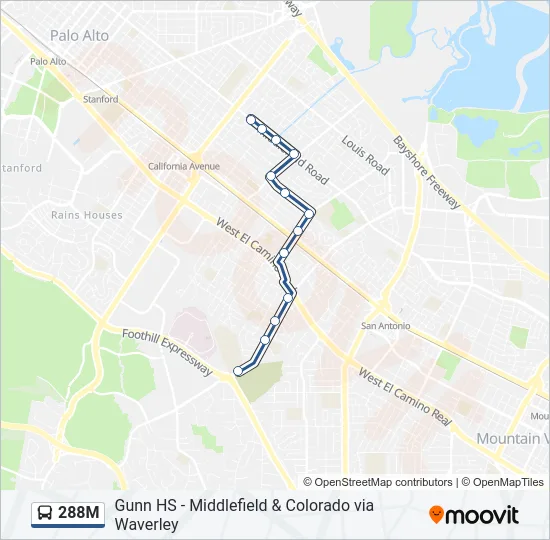 288M Bus Line Map