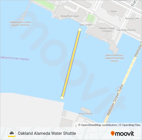 OAKLAND ALAMEDA WATER SHUTTLE Ferry Line Map