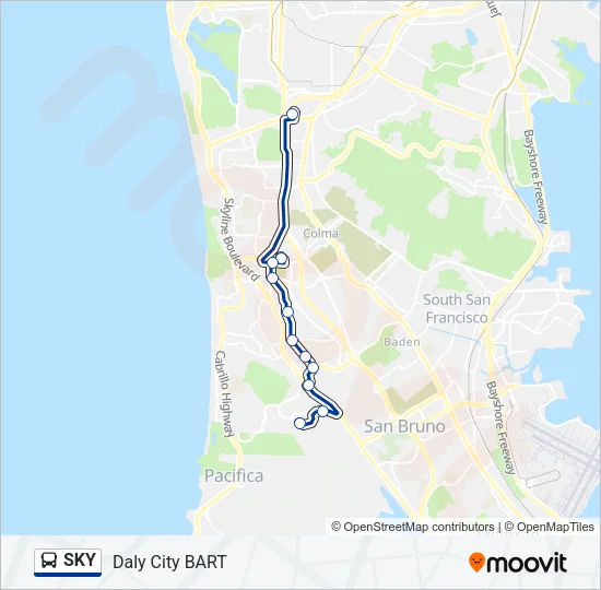 SKY Bus Line Map