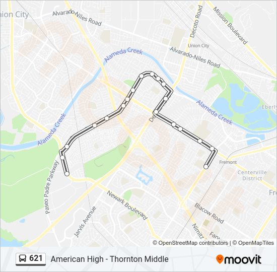 621 Bus Line Map