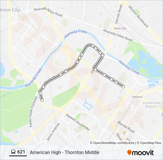 621 Bus Line Map