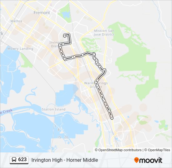 623 bus Line Map