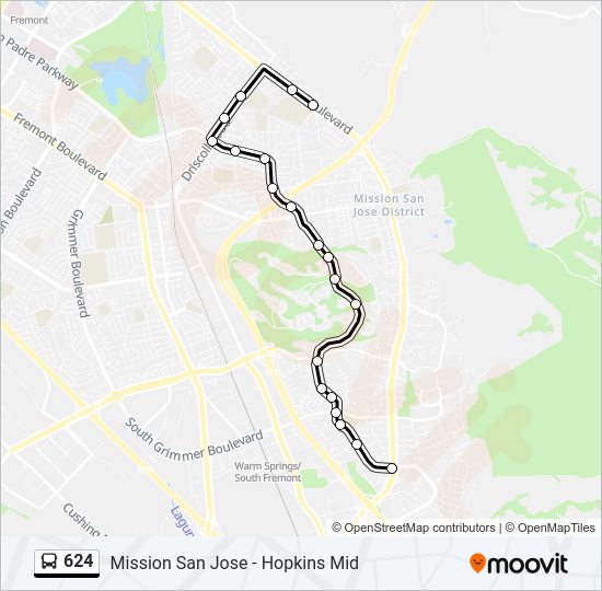 624 bus Line Map