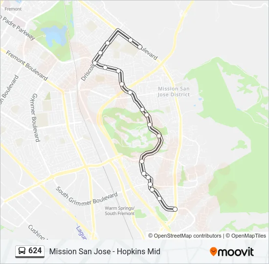624 Bus Line Map