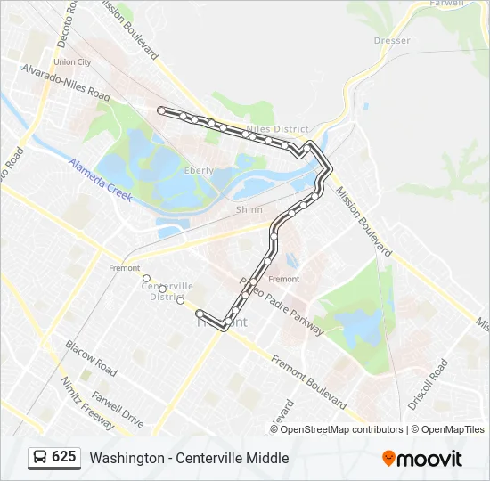 625 Bus Line Map