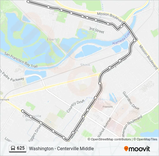 625 Bus Line Map