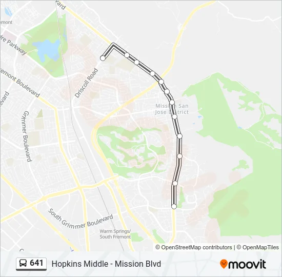 641 Bus Line Map