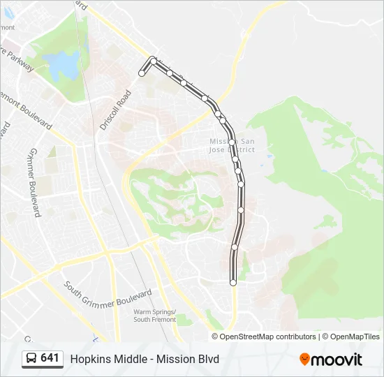 641 Bus Line Map