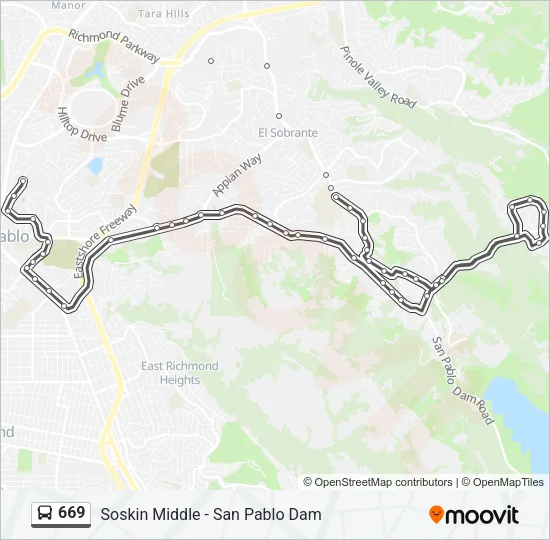 669 Bus Line Map