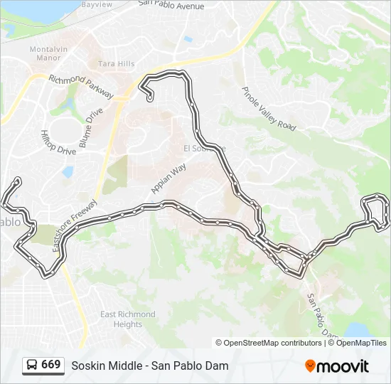 669 Bus Line Map