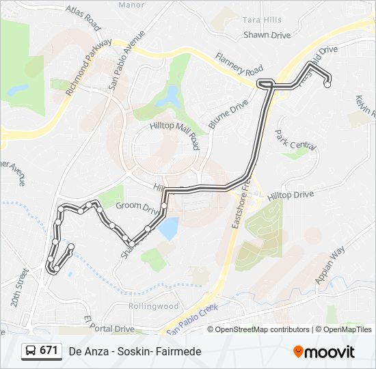 671 bus Line Map