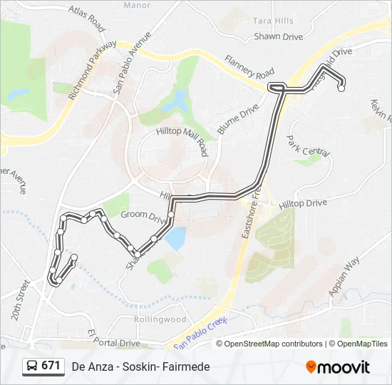 671 Bus Line Map