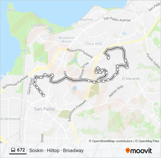 672 Bus Line Map