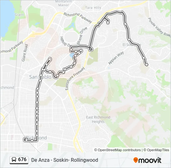 676 Bus Line Map