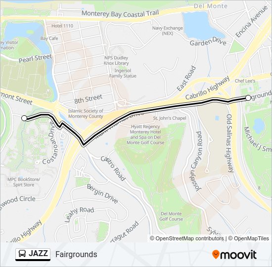 JAZZ Bus Line Map