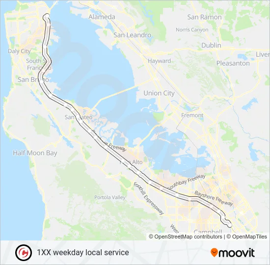 LOCAL WEEKDAY Train Line Map