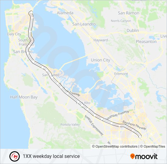 LOCAL WEEKDAY train Line Map