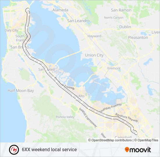 WEEKEND LOCAL Train Line Map
