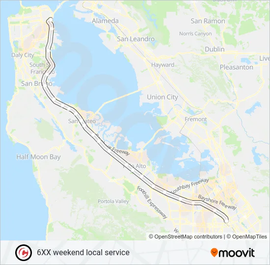 WEEKEND LOCAL Train Line Map