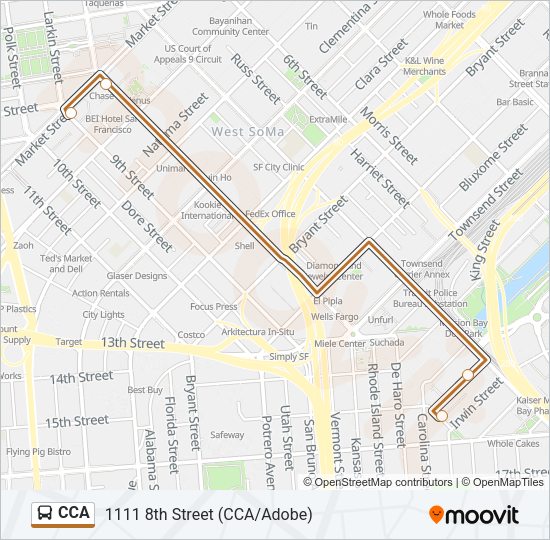 CCA Bus Line Map