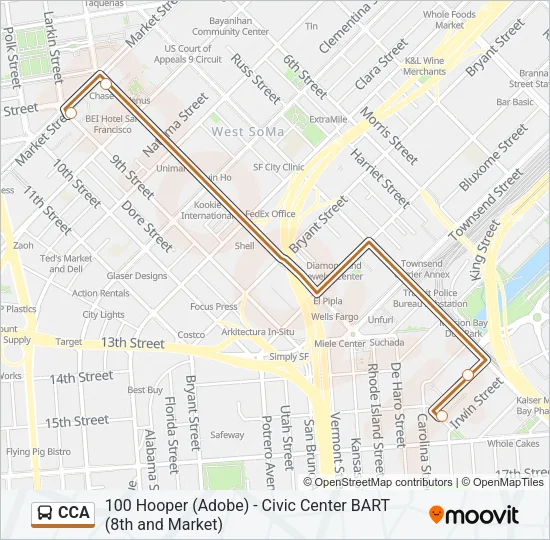 CCA Bus Line Map