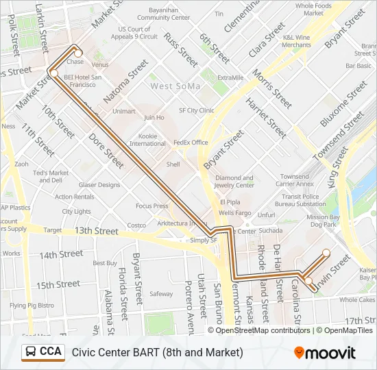 CCA Bus Line Map